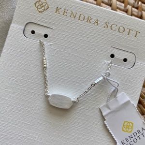 New Kendra Scott Fern Pendant Necklace in Bright Silver